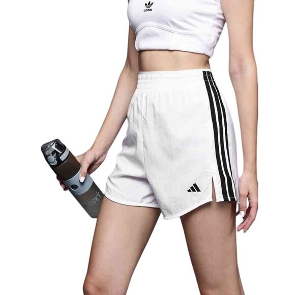 Adidas Athletic Shorts Size Small 3 Stripes Logo Elastic Waist Sporty Activewear - Picture 1 of 8